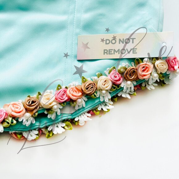 FILLYBOO Peaches & Pearls Bustier In Pastel Aqua (size S) NWT - Picture 6 of 10